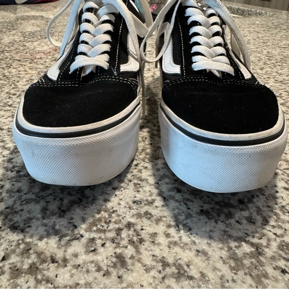Vans Old Skool Stackform Classic Black and White Suede Sneakers - Picture 6 of 9